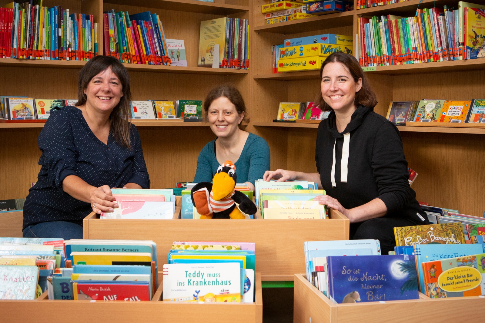 Liane Schäfer, Annette Gräf und Anja Bongartz (v.l.n.r.) werden die Kinderbibliothek zusammen leiten.